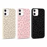 Yoedge 3 Stück Handyhülle für iPhone 12 Mini Hülle 5,4', Leopard Muster Frauen Mädchen Aesthetic Design Handyhülle Dünn Weich Schlanke Silikon TPU Flexible Stoßfest Schutzhülle für iPhone 12 Mini