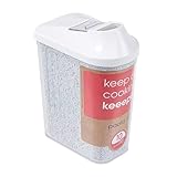 keeeper Schüttdose für Trockenvorräte, Stufenlos verstellbarer Dosierdeckel, Kunststoff, 1 l, 11 x 6,5 x 19 cm, Paola, Weiß
