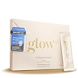 Glow25® Kollagen Intensiv [30 Sticks] – mit Tripeptiden, Vitamin C, Zink und Biotin – Premium Marine Collagen Hydrolysat – Peptide Typ 1 und 3 – Gute Löslichkeit