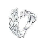 Verstellbare Engel Guardian Flügel offene Ringe für Frauen Männer Hochzeit Verlobungsring Schmuck