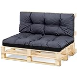 Amazinggirl Palettenkissen Outdoor Kissen Sitzkissen 80 x 120 cm - Auflagen für Paletten Europaletten Palettensofa und Palettenmöbel Palettenpolster Graphit