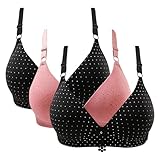 MGJkhiy 3er Pack Damen-BHS Ohne Bügel Baumwolle Wirefree Minimizer Bra Stretch Atmungsaktiver Soft Bra Spitze In Vielen Farben Bustier Klassische BHS