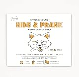 Hide & Seek Prank Meowy Glitter Trap - 8 Stunden intermittierende Katze miaut mit Wandkleber und Überraschungs-Glitzerbeutel für Büro & Zuhause Spaß - Garantiertes Lachen!