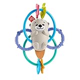 Fisher-Price Otterbeißring - BPA-freie, biegsame Ringe im Ottermotiv mit Rasselperlen für die erste motorische Entwicklung für Babys ab 3 Monaten, HJW12