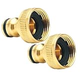 Messing-Hahn-Verbindungsstück für Gartenschläuche – Gewinde-Anschluss für Außenhahn, Gartenarmaturen & Schlauchrohr-Befestigung (2)