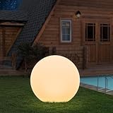 MALUX LED Kugelleuchte, Sphäre Gartenleuchten mit 16 Farbe Dimmbar & 4 RGB Beleuchtungsmodi, Wiederaufladbar IP67 Schwimmende Pool Kugellampe für Außen Rasen Hinterhof Patio Teich Inneren (25CM)