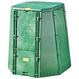 Juwel Thermokomposter AEROQUICK 690 (Nutzinhalt 700 l, für Garten- / Küchenabfälle, Komposter aus UV-stabilen Recyclingkunststoff, konische Form, mit 2 Entnahmeklappen, Deckel mit Windsicherung) 20158