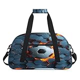 3D-Fußballtasche für Kinder, Sporttasche, Tanztasche, Reisetasche, Reisetasche mit verstellbarem Riemen, Handgepäckgröße, ideal für Schule, Praxis, Wochenende, Reisetasche für Jungen und Mädchen,