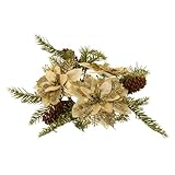 Holibanna Weihnachtskranz Weihnachtsdekoration klein Kerzenhalter für Weihnachten Weihnachtskränze Zinn modern Kerzenringe Kränze weihnachtskerzen Dekorationen Plastik Golden