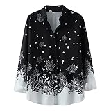 Minying 2022 Bedrucktes Herrenhemd, Revers, Retro, Knopfleiste, Reverskragen, Langarm, Tops, lässig, modisch, Herbst, große Größe, günstiges Geschenk, 53 - Schwarz, 58