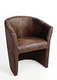 Generisch Design Cocktailsessel Antik Braun Sessel Clubsessel Loungesessel Club Möbel Bürosessel Praxismöbel Lederlook Neu !!