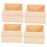 NUOBESTY 4stücke Kleine Quadratische Holzkiste Organizer-Box Holz Container Zur Aufbewahrung Dekorative Möbelbox Für Schreibtisch Büro Oder Zuhause Lagerung Boxen Desktop Organisatoren
