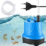 Mini Wasserpumpe 25W 1500L/H Tauchpumpe Klein mit Düse & 1,5 m Schlauch, Ultra Leise Klein Tauchpumpe, Aquariumpumpe Springbrunnenpumpe Klein Tauchpumpe für Gärten, Aquarium, Teich, Brunnen