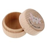 Luxshiny Holz Milchzahndose für Jungen und Mädchen Runde Aufbewahrungsbox für Verlorene Zähne Erinnerungsbox für Junge Mädchen Stilvolles Design Praktische Nutzung für Kindererinnerungen