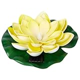 TaimeiMao Solar Seerose Schwimmend, Lotus Laterne17.5x6cm,Schwimmende Lotuslichter,Solarlampen für Außen,Solar Lotusblüte,Künstliche Seerosen,für Gartenlichter und Teichbeleuchtung (Gelb)