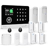 Alarmanlage Haus, WLAN/GSM SMS Funk Drahtloses Alarmanlage Wohnung mit Bewegungsmelder, 120dB Alarmsirene, Intelligenter Fernbedienung, Kompatibel mit Alexa und Google (12 Teile)