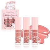 3 Farben Glänzender Lipgloss Set, Lip Glow Oil Lip Gloss für Frauen und Mädchen, Feuchtigkeitsspendende Lippenöl Nicht Klebrige Oberfläche, Lang anhaltend Make-up