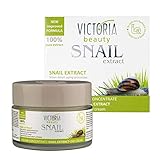 Victoria Beauty Schneckenschleim Creme mit Hyaluron und Collagen, Schneckencreme gegen Falten und Augenringe, Gesichtscreme für Frauen und Männer, Wirkame Gesichtspflege, Snail Cream Moisturizer, 50ml