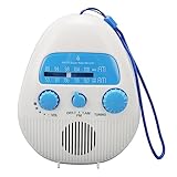 AM FM-Duschradio, Tragbares Wasserdichtes AM FM-Radio, Batteriebetrieben, mit Einstellbarer Lautstärke, für Badezimmer, Außenbereich, Küche