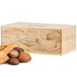 ecosa Brotbox aus nachhaltigem Bambus Brotkasten Brotaufbewahrung Brotkiste Aufbewahrungsbox Brotkorb Brot Box Vorratsdose für Brot
