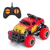 Thedttoy Spielzeug 2 Jahre Jungen Ferngesteuertes Auto ab 2 3 Jahre, 2.4GHz Monstertruck Buggy RC Auto Spielzeug mit Fernbedienung, Ostern Weihnachten Geschenk für Junge Mädchen 2 3 4 5 6+ Jahr (Rot)