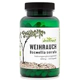 Weihrauch-Kapseln BIO, 140 Stück, 400mg, hochdosiert, Boswellia Serrata, 1600mg je Tagesdosis, 65% Boswellia-Säuren, 100% Indischer Weihrauchextrakt ohne Zusätze, Deutsche Herstellung