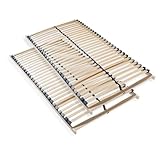 Sleepneo Lattenrost 160x200, Ergonomischer 7-Zonen-Lattenrost aus Buchenholz, 28 Latten, Selbstmontage, hohe Traglast bis 150Kg