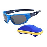 Sport-Sonnenbrille für Kinder, polarisiert, bruchsicher, für Jungen und Mädchen (3-12 Jahre) + Brillenbänder + Brillenetui