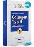 Kollagen Typ 2 – Gelenk Nahrung Kollagen für Gelenke und Knorpel + Chondroitinsulfat – für normalen Knorpelaufbau mit Vitamin C – 30 Tabletten von NovaNature®