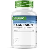 Magnesium L-Threonate - 180 Kapseln - Hochdosiert mit 2000 mg pro Tagesportion - Reines Magnesium L-Threonat ohne Zusatzstoffe - Vegan