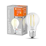 Ledvance Smarte LED-Lampe mit WiFi Technologie, Sockel E27, dimmbar, warmweiß (2700K), ersetzt Glühlampen mit 60W, steuerbar mit Alexa, Google Assistant und Samsung SmartThings, SMART+, 1er-Pack