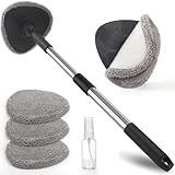 JTENG Scheibenreiniger Auto, 62cm Autoscheiben Reiniger mit 3 Mikrofaserpads, windschutzscheiben Reiniger mit Ausziehbarer Griff