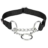 TRIXIE Premium Zug-Stopp Halsband Größe M–L: Halsumfang 35–50 cm/20 mm in schwarz - stufenlos verstellbares Hundehalsband für mittelgroße bis große Hunde, einfacher Verschluss, 202801