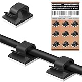 SZFUDIGO kabelhalter，50 PCS kabelhalter selbstklebend wand kabelführung cable holder kabelbefestigung selbstklebend wand kabel wandhalterung befestigung wand (schwarz)