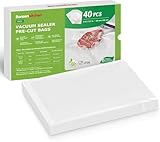 Bonsenkitchen Profi Vakuumbeutel, 40 Beutel 20x30cm Vakuumierbeutel für alle Vakuumierer & Lebensmittel Vakuumiergerät, Kochfest und Sous Vide Gefrierbeutel, BPA-frei, VB32