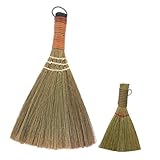 SAFIGLE 2Stücke Besen aus Naturgras Handliche Tischbesen für Effektive im Büro und Tragbar und Schonend für Oberflächen
