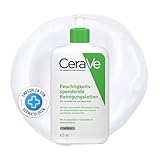 CeraVe Reinigungslotion mit Pumpspender, Reinigungscreme für Gesicht und Körper, Mit Hyaluron und 3 essenziellen Ceramiden, Geeignet bei Neurodermitis, 473 ml