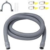 Ablaufschlauch Waschmaschine 1M Geschirrspüler Waschmaschinenschlauch Ablaufschlauch Verlängerung Ablaufschlauch Verlängerun mit Verbinderl und 4 Schlauchschellen