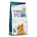 Yarrah Bio Katzenfutter trocken | Hochwertiges Premium Trockenfutter für Katzen | Hoher Nährstoffanteil | Futter für Katzen ab 12 Wochen mit Bio-Huhn und MSC Fisch, 6kg