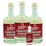 Haselnuss-Schnaps 500ml 40% vol. 3er Box inkl. Gratisprobe 50 ml