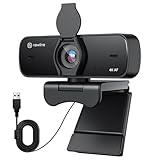 N newline Webcam 4k 30FPS PC Kamera mit 2 Mikrofon mit Sony Sensor, Aktualisiert Autofokus, Lichtkorrektur mit Webcam Abdeckung, USB Full HD Webcam für Mac Laptop Skype Streaming Homeoffice Gaming