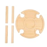 VICASKY Runder Tragbarer Weintisch Outdoor Snack Table mit für Weingläser und Dessertteller für Garten Camping und Strand