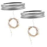 UKCOCO 2 Stück Solar Einmachglas Licht Mason Lichter Flasche Party Hängend Fee Außen Lampe Solar- Deckel Laternen Aus Einmachgläsern Einmachglas-licht Solare Einmachgläser