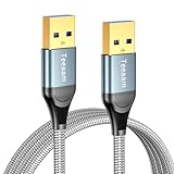 Teeaam USB 3.0 Kabel 0.5M, A auf A 5Gbps High Speed Transfer Datenkabel - Kompatibel Mit HDD, Drucker, Laptop Kühler, Kameras, Externe Festplatte, DVD.grau