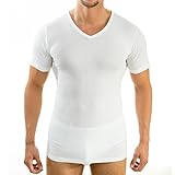HERMKO 4880 4er-Pack Herren Business Unterhemd | V-Ausschnitt | 100% Bio-Baumwolle | Hautfreundlich & Strapazierfähig | Weiß, Größe:D 5 = EU M, Farbe:weiß