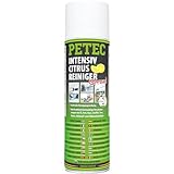 PETEC Intensiv Citrus Reiniger Klebereste Entferner Baumharzentferner Auto Allzweckreiniger Spray 500 ml. Universal Putzmittel Silikon entfernen Teerentferner Harzlöser Ölentferner Remover 72950