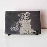 Schiefertafel mit individueller Fotogravur in schwarz-weiß - inkl. 2 Aufstellern - 3 Größen - Personalisiert mit deinem Foto - elegante Dekoration - personalisiertes Geschenk (klein 22x16cm)