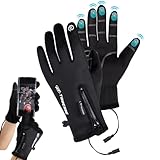 Elektrisch beheizte Handschuhe, Touch-Screen-Handschuhe, warm, Winter, thermisch, wasserdicht, winddicht, Handwärmerhandschuhe für Damen, Kinder, Jagd, Camping