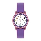 Cander Berlin MNA 0130 A Kinderarmbanduhr Klett Armbanduhr Kinder Mädchen 3 ATM wasserdicht Lernuhr analog pink violett