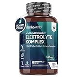 Elektrolyt Tabletten 900mg mit Magnesium, Kalzium, Kalium, Natrium & Chlorid 180 Stück - Elektrolytgleichgewicht & Muskelfunktion - Keto Ernährung - Elektrolyte ohne Zucker Komplex von WeightWorld